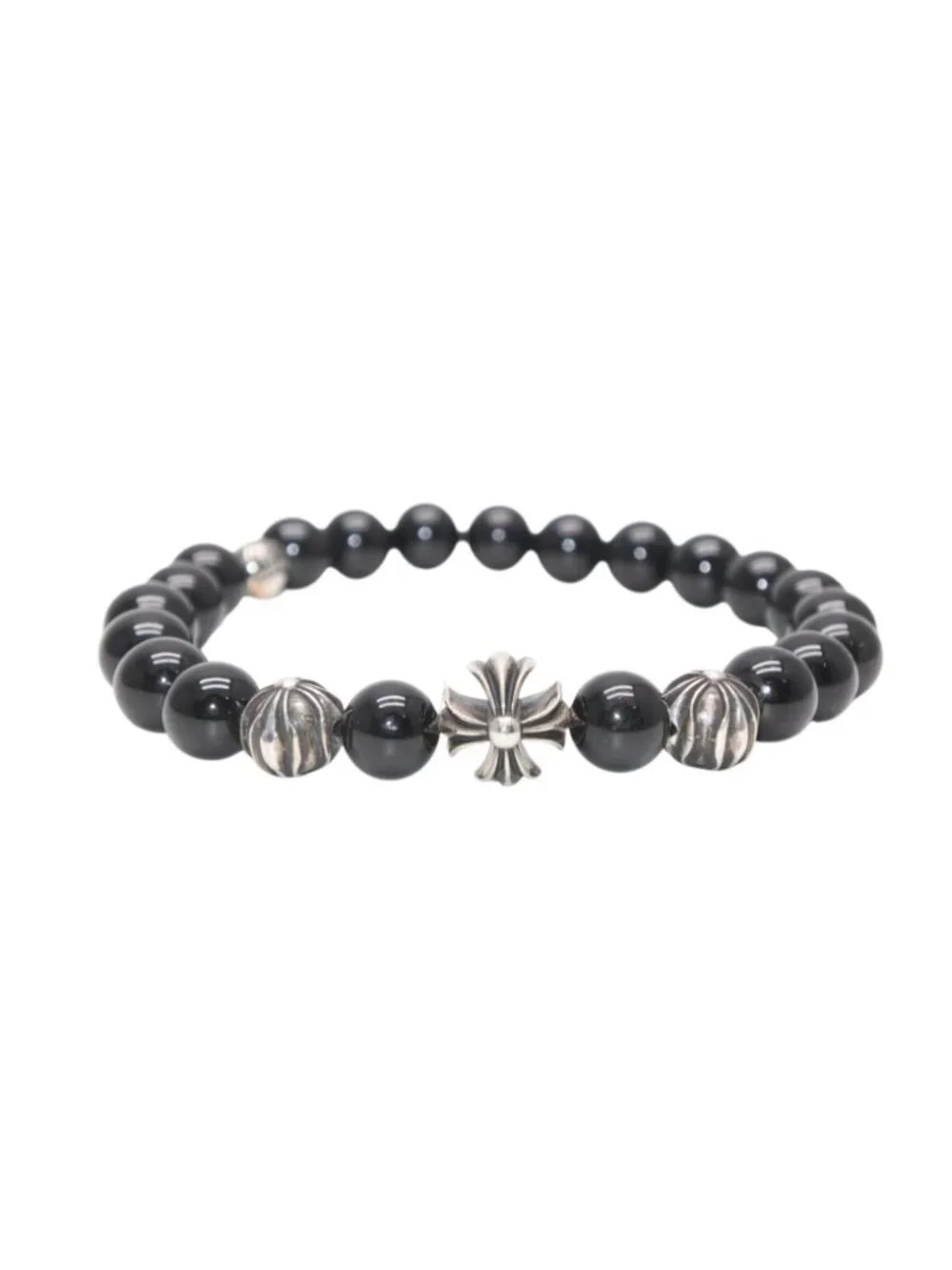 Chrome Hearts 8 Bead Bracelet Onyx 925 Sterling Silver